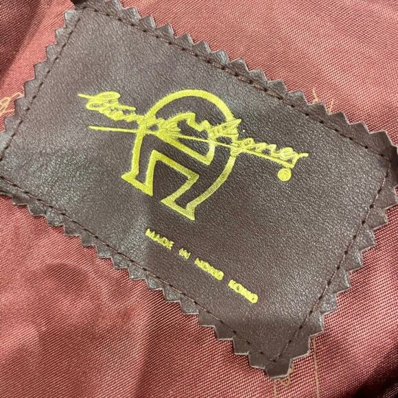 VTG ETIENNE AIGNER COAT BLAZER LEATHER MAROON SZ S OVERSIZED DARK ACADEMIA - Picture 7 of 16